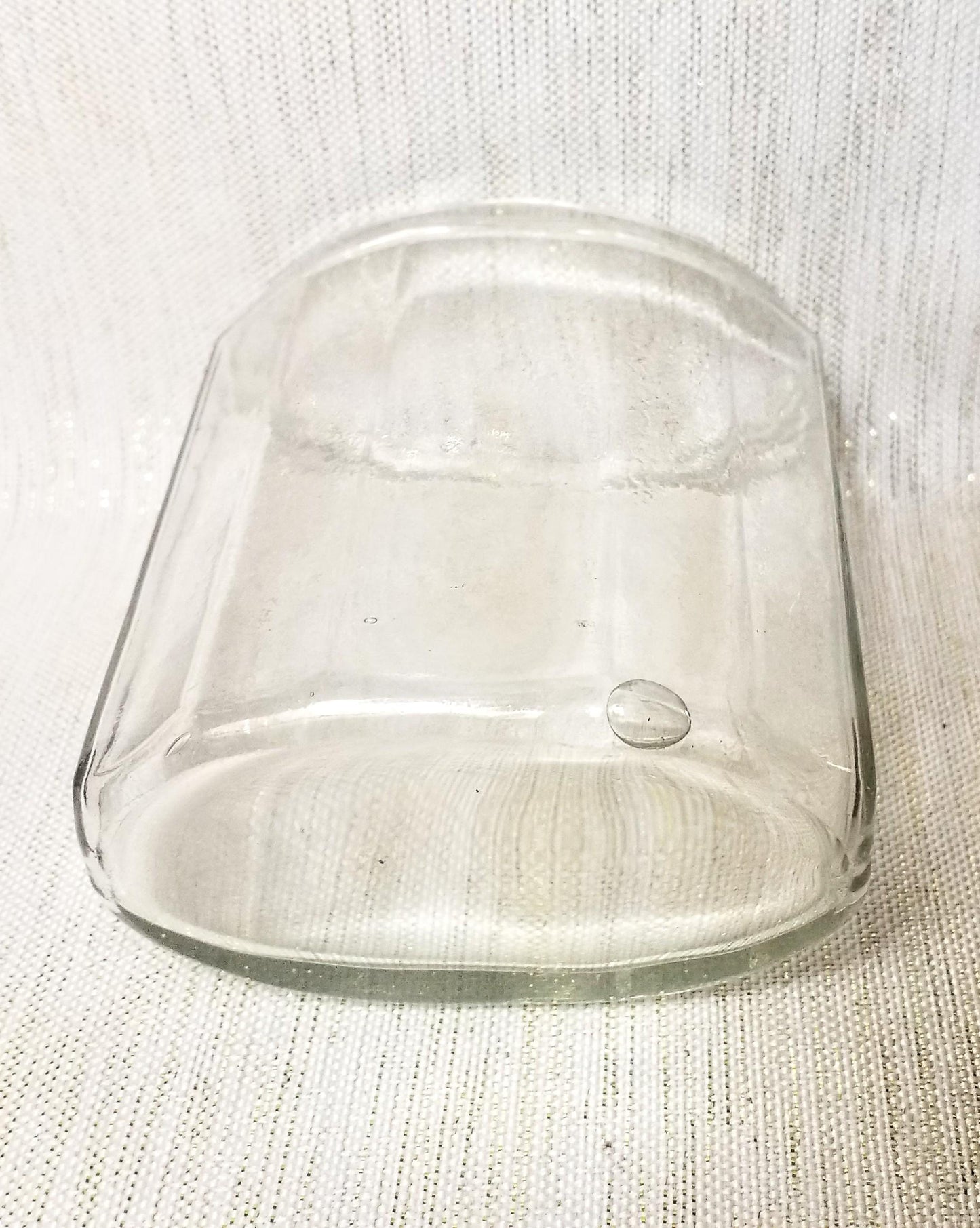 Vintage Clear Glass Jar, Silverplated Floral Lid, Farmhouse Decor