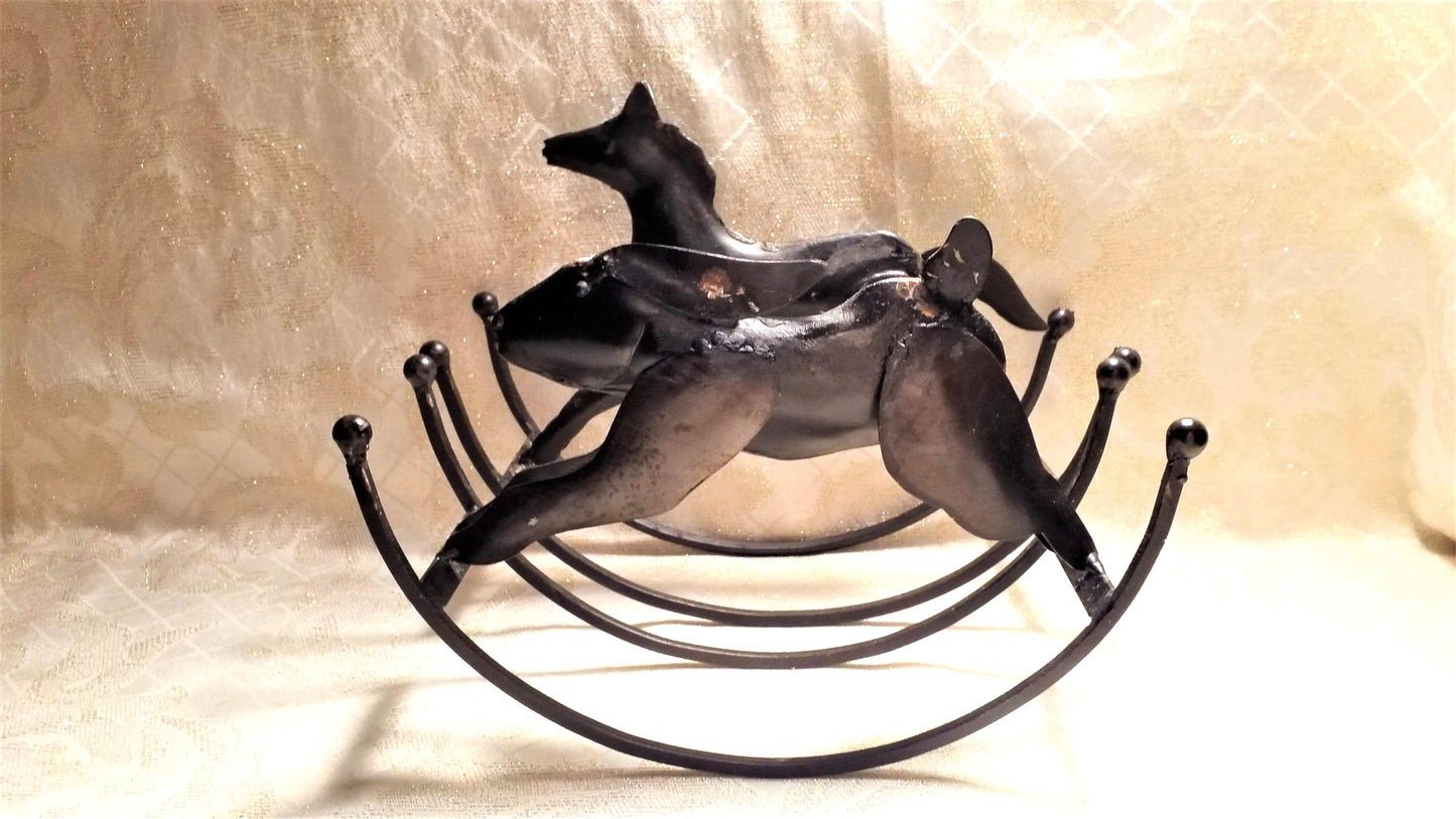 Vintage Farmhouse Fox and Hare Rocking Collectibles