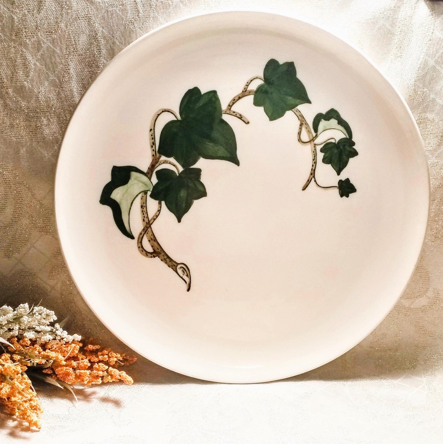 Vintage Metlox Poppy Trail Platter, California Ivy Chop Plate 13 Inch