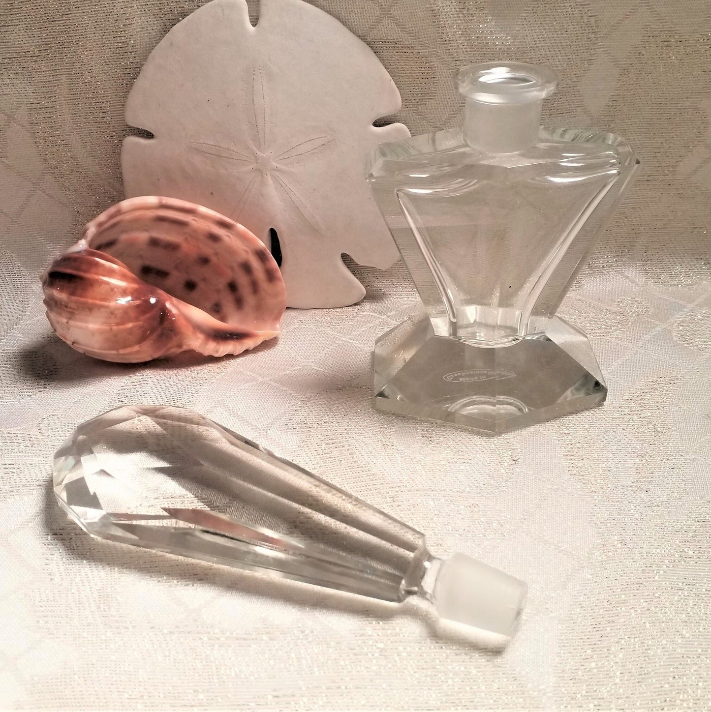 Czechoslovakia Extra Tall Vintage Collectible Crystal Perfume Bottle With Stopper Ideal Gift Beautiful Display Always FREE Domestic SHIPPING