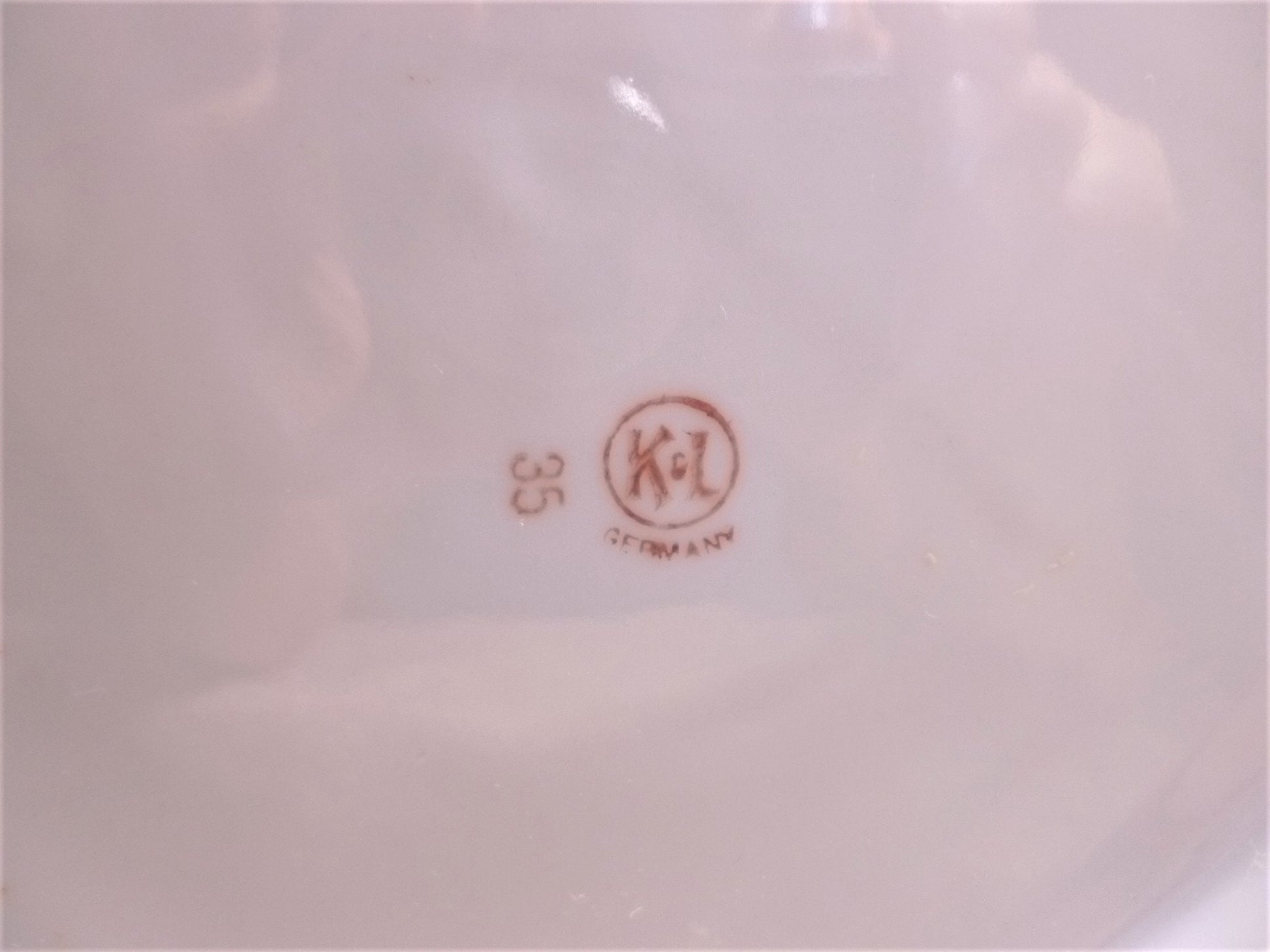 K & L Germany Handpainted Porcelain Biscuit Tray, Fruit Design