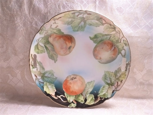 K & L Germany Handpainted Porcelain Biscuit Tray, Fruit Design