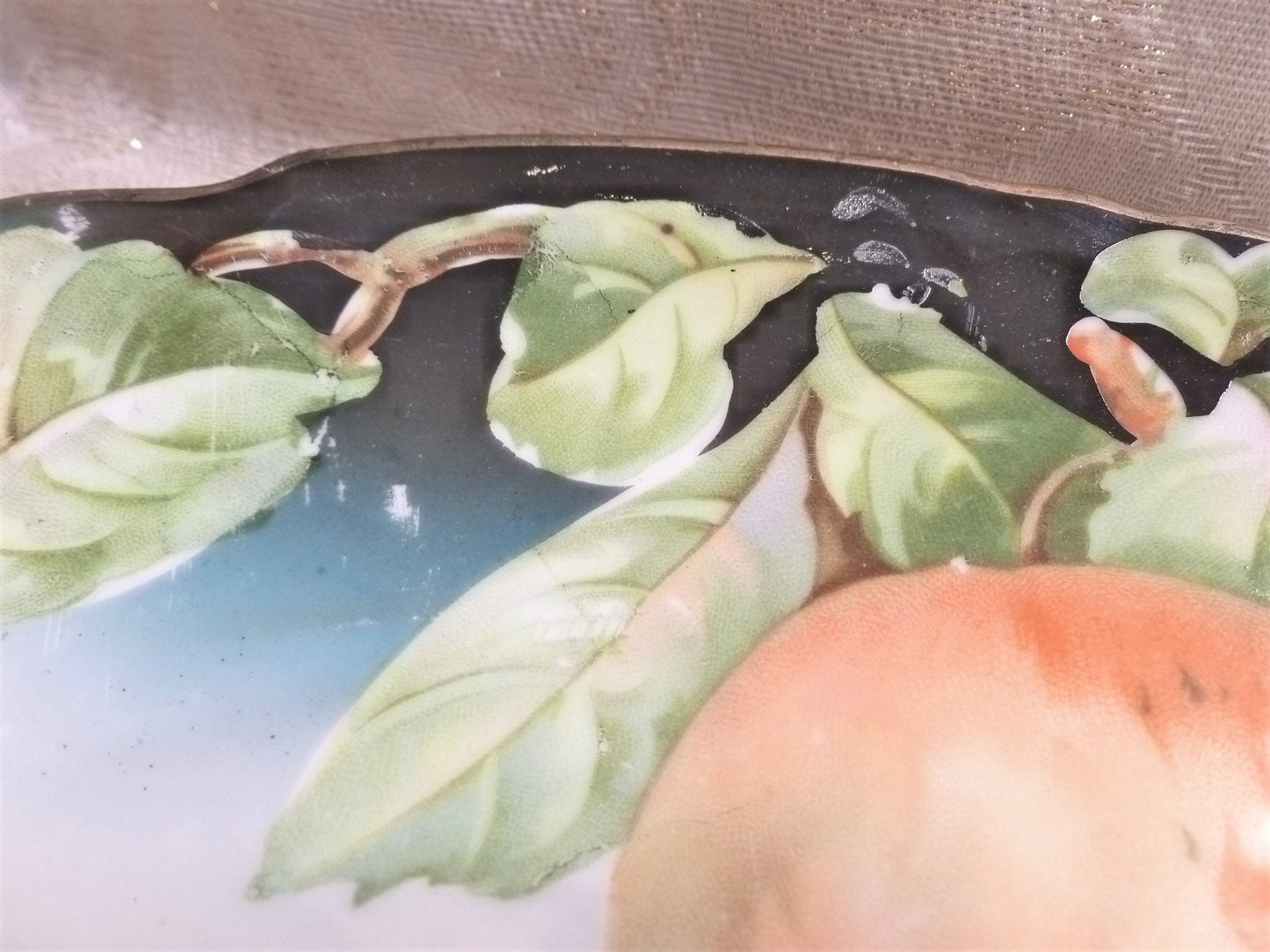 K & L Germany Handpainted Porcelain Biscuit Tray, Fruit Design