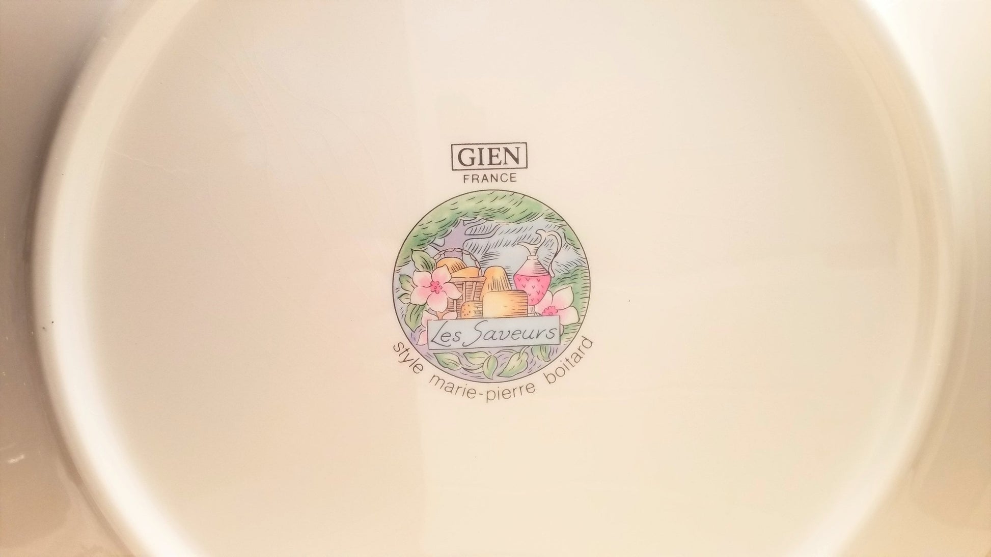 Gien France Cheese Plate, Les Saveurs French Country Design