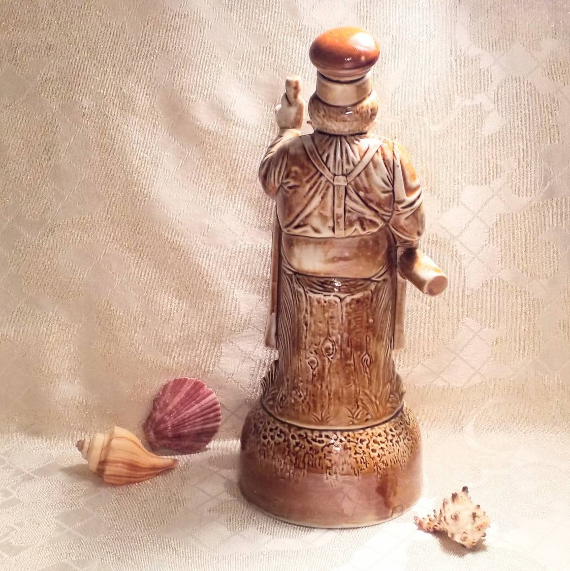 Schafer Vater Antique Musical Decanter: "Life Saver" Baker, German Farmhouse Decor