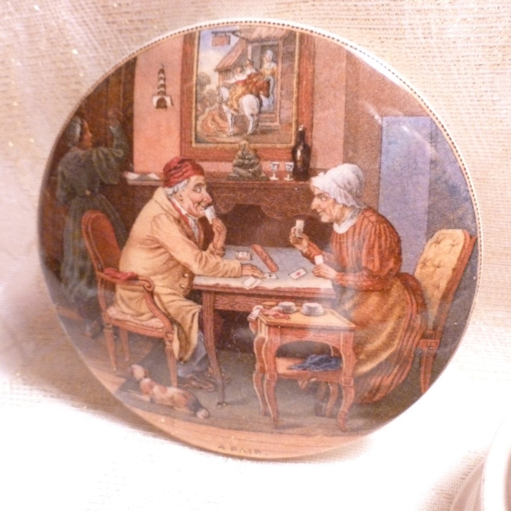 Antique Prattware Ointment Jar: "The Pair" Transferware Lid, 1850 England