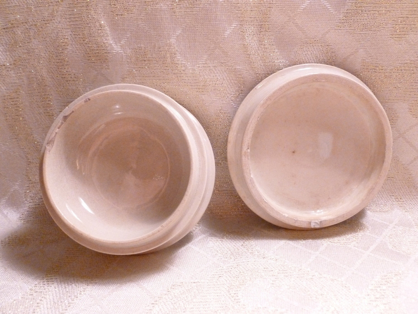 Antique Prattware Ointment Jar: "The Pair" Transferware Lid, 1850 England