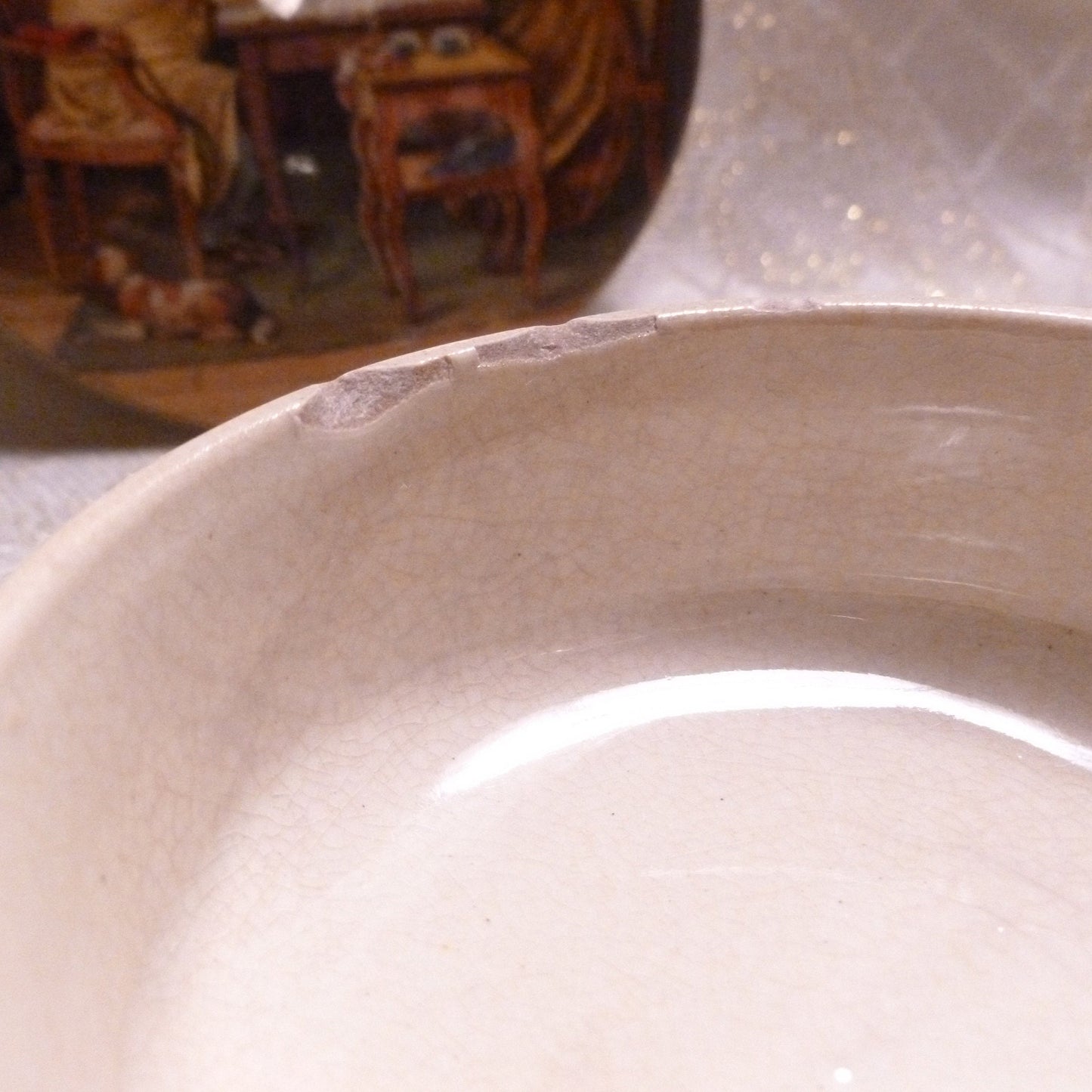 Antique Prattware Ointment Jar: "The Pair" Transferware Lid, 1850 England