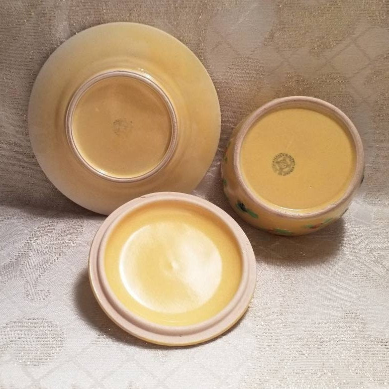 Vintage Hand-Painted Floral Trinket Dish with Lid, Made in Japan