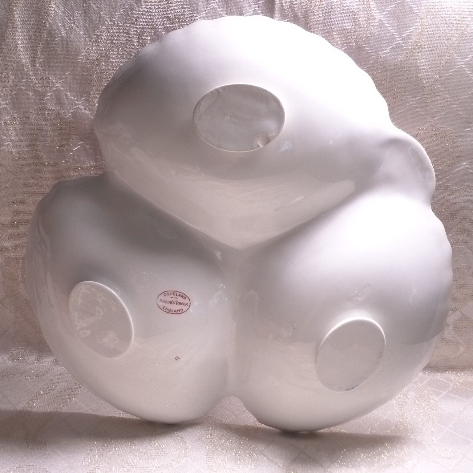 Vintage Spode's Tower Serving Dish, 1920s Copeland Red and White