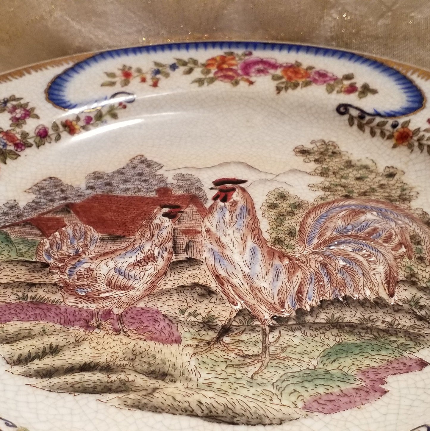Vintage Farmhouse Chicken Plate Glazed Decorative Wall Hanging Always FREE Domestic SHIPPING