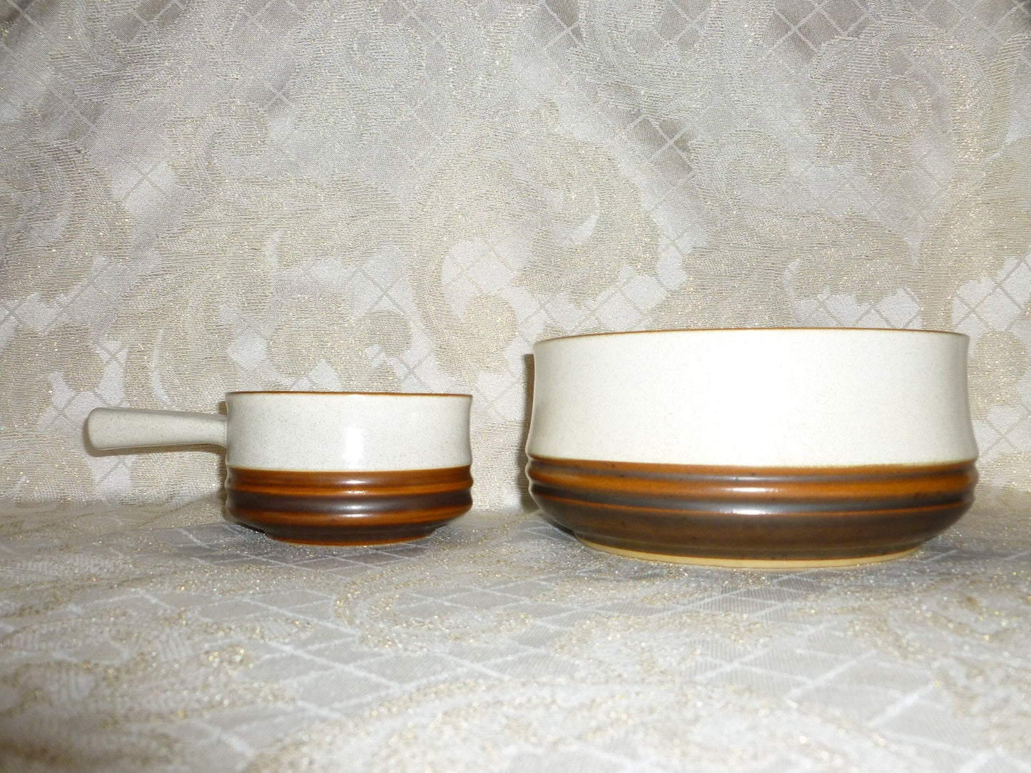 Denby Ironstone Bowl Set, England - Salad Bowl & Sauce Pan