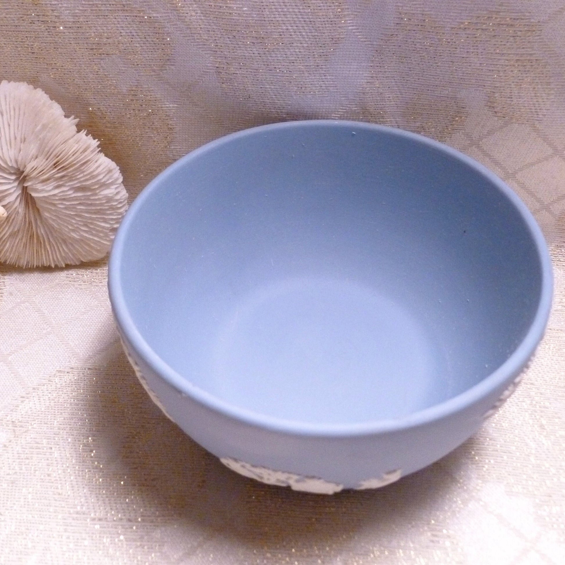 Wedgwood Blue Jasperware Bowl, Neoclassical Relief Design