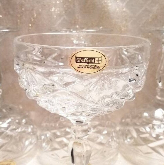 Sheffield Crystal Champagne/Gelato Glasses, Set of 4 - Wedding Glassware