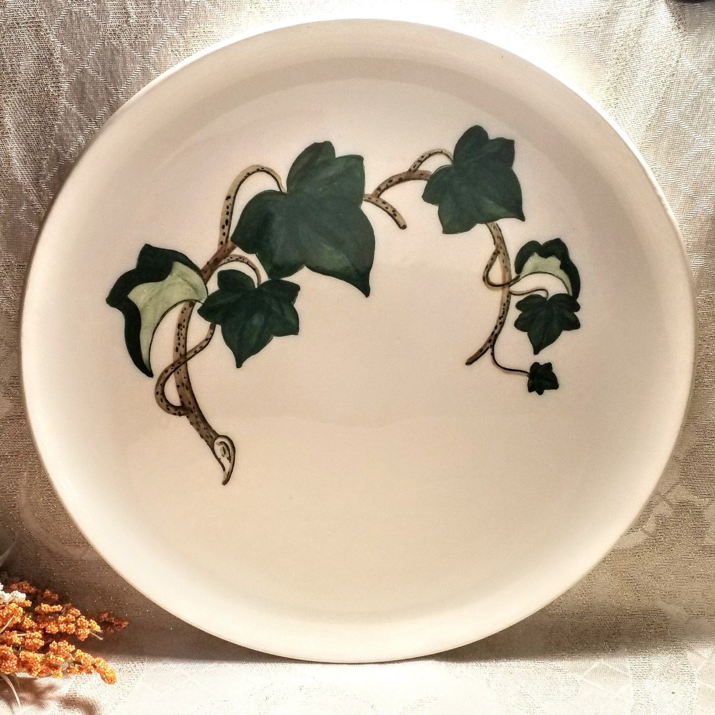 Vintage Metlox Poppy Trail Platter, California Ivy Chop Plate 13 Inch