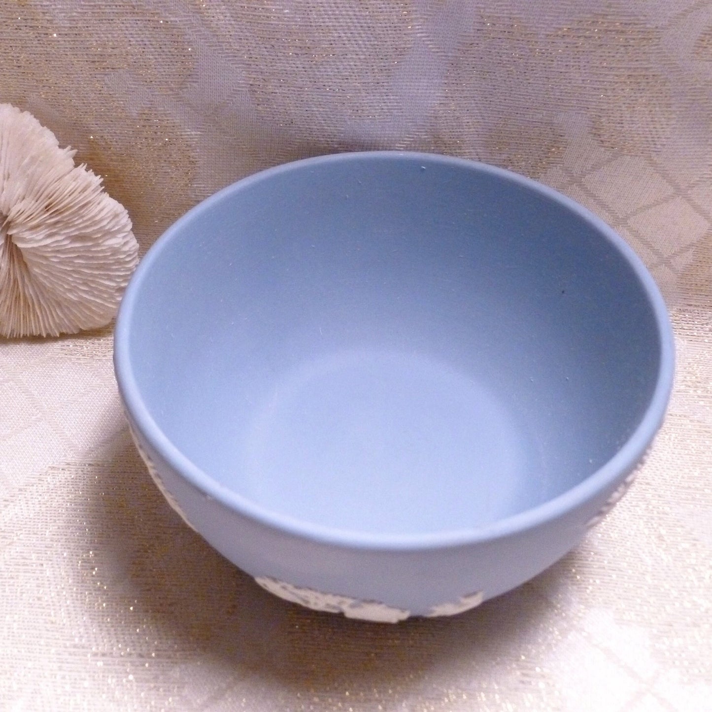 Wedgwood Blue Jasperware Bowl, Neoclassical Relief Design