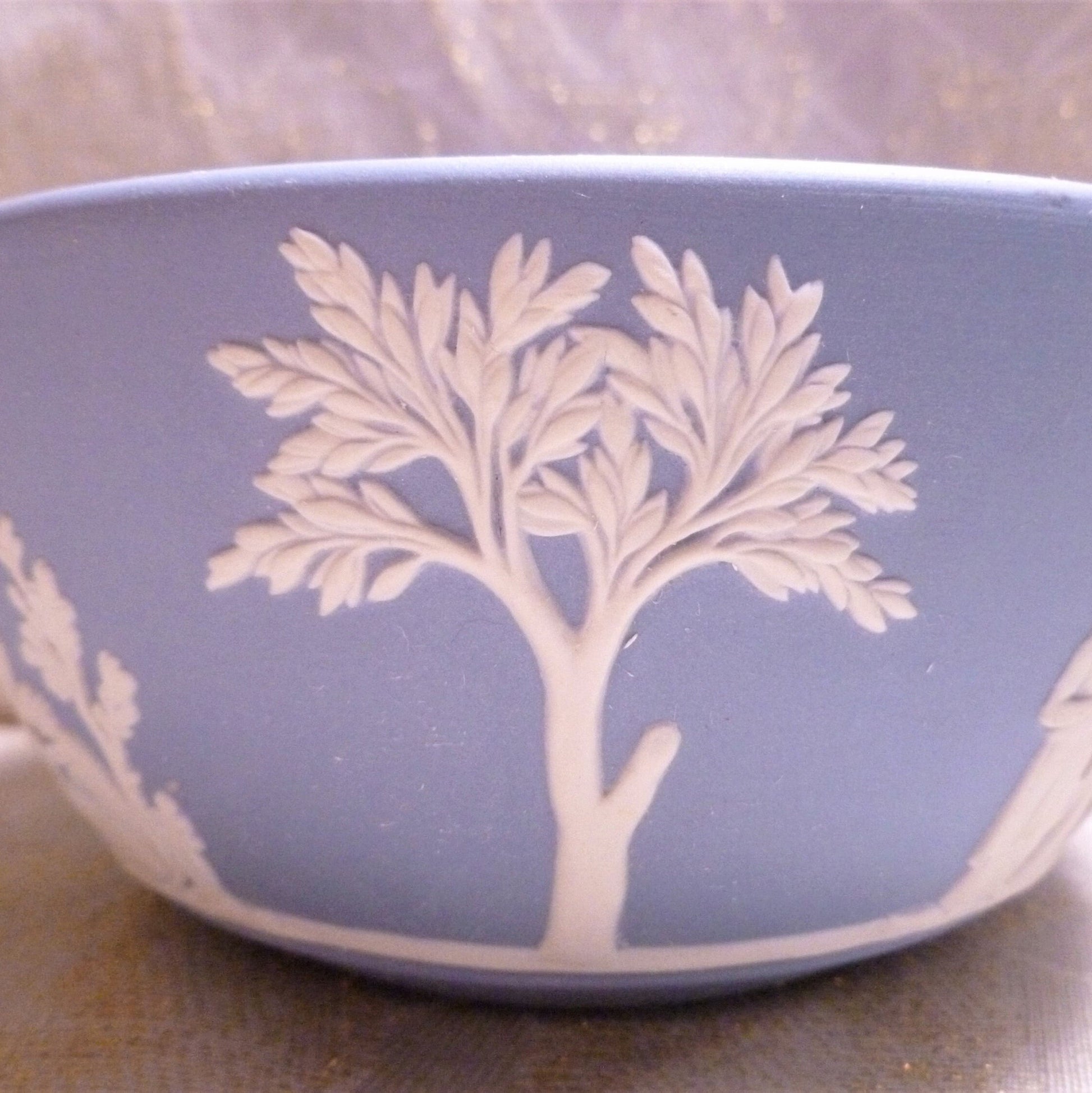 Wedgwood Blue Jasperware Bowl, Neoclassical Relief Design