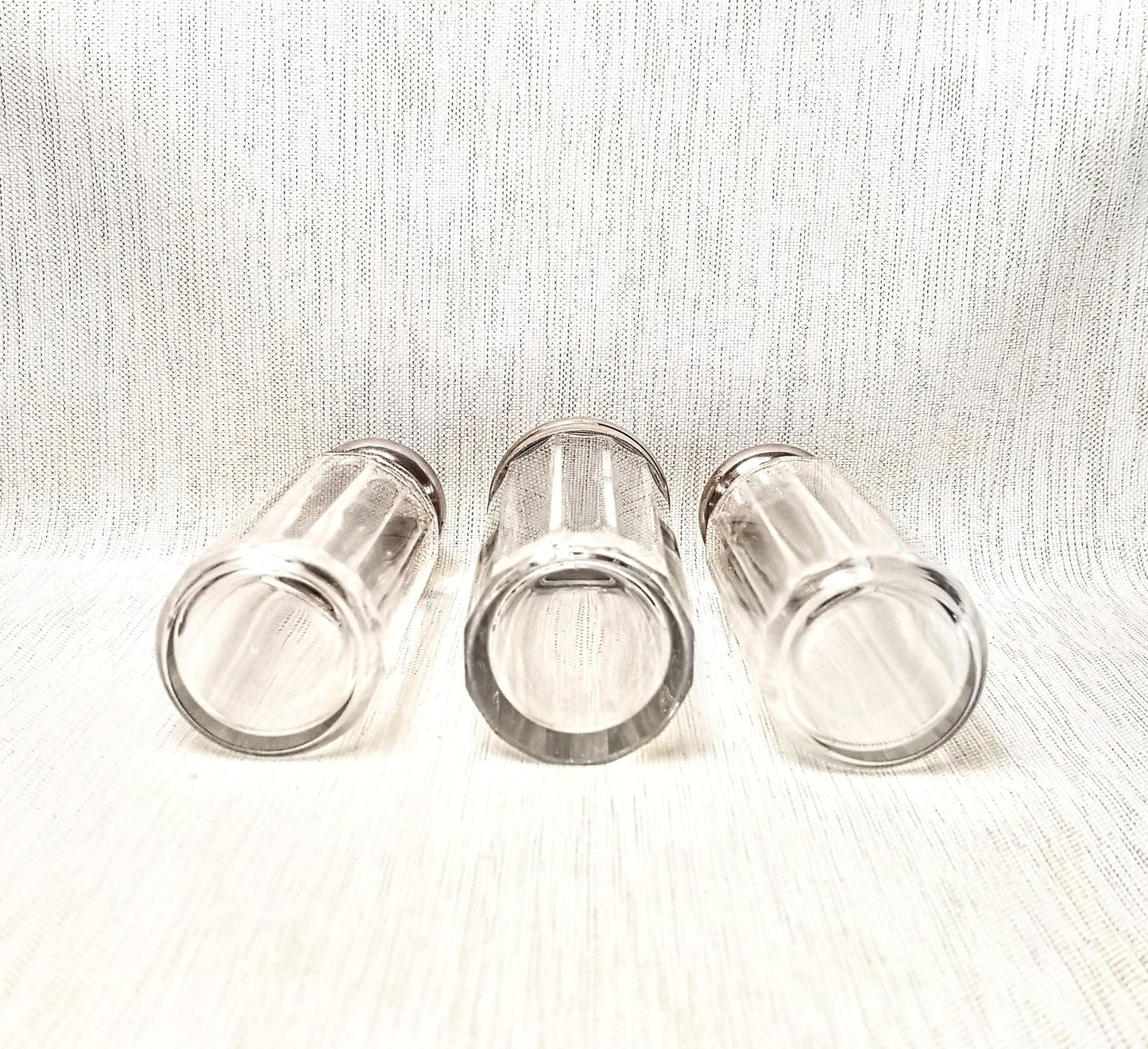 Antique Floral Silverplated Lidded Glass Bottles, Set of 3