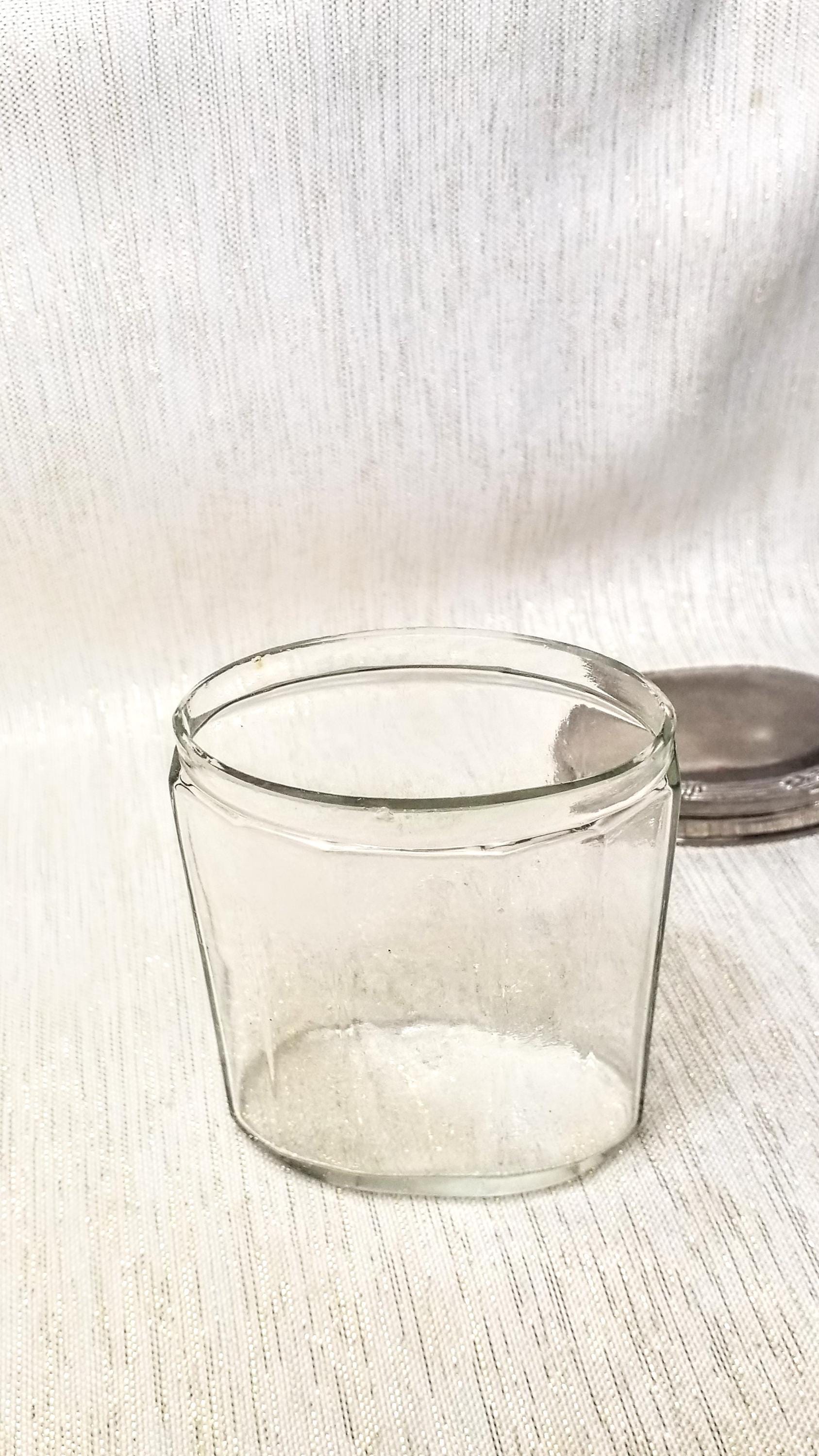 Vintage Clear Glass Jar, Silverplated Floral Lid, Farmhouse Decor
