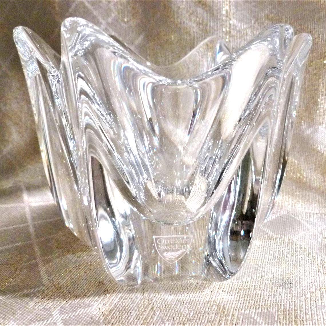 Orrefors Belle Crystal Tulip Bowl, Jan Johansson Design, NIB