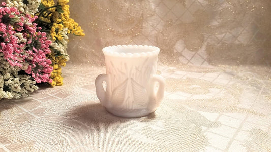 Vintage Swan Milk Glass Toothpick Holder 1940s Elegant Vase Always FREE Domestic SHIPPING