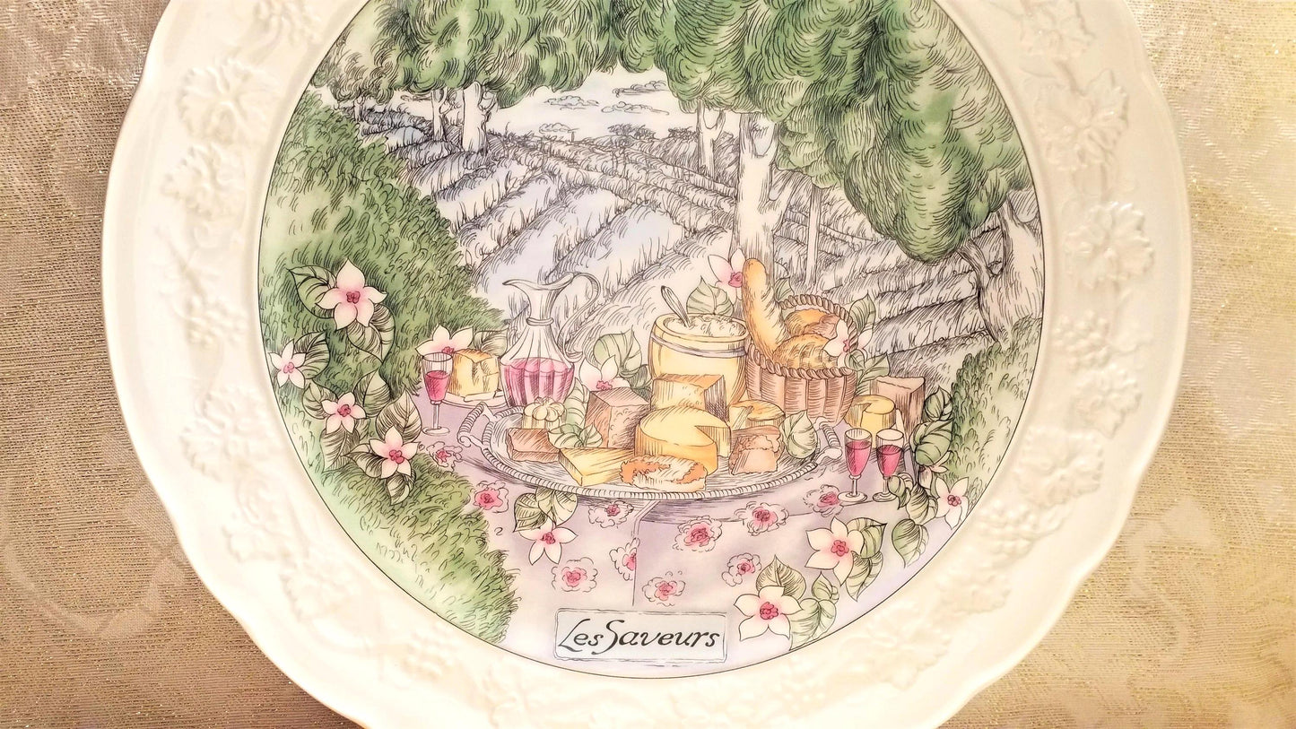 Gien France Cheese Plate, Les Saveurs French Country Design