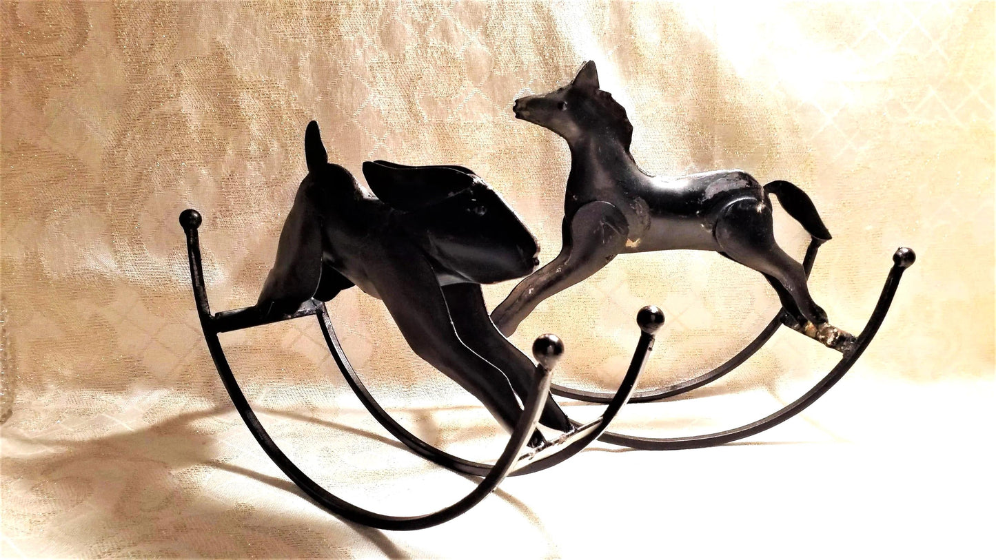 Vintage Farmhouse Fox and Hare Rocking Collectibles