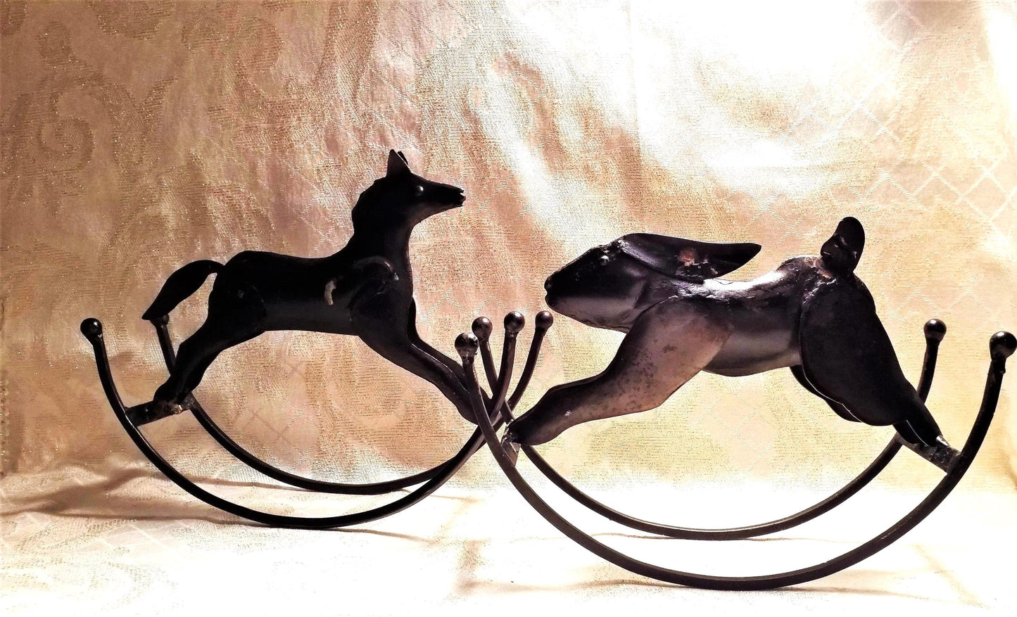 Vintage Farmhouse Fox and Hare Rocking Collectibles
