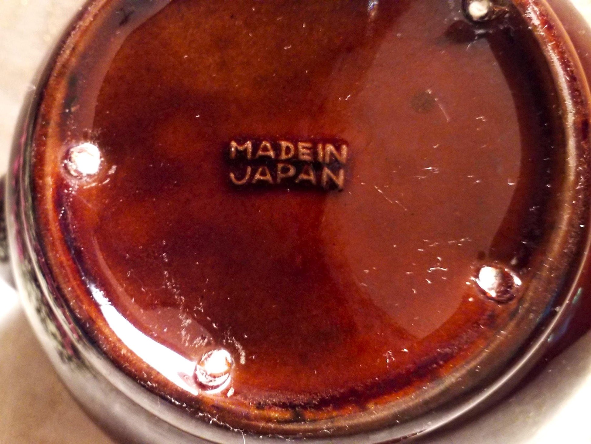 Vintage Teapot, Brown Glaze, Farmhouse Cow & Windmill Scene Always FREE Domestic SHIPPING