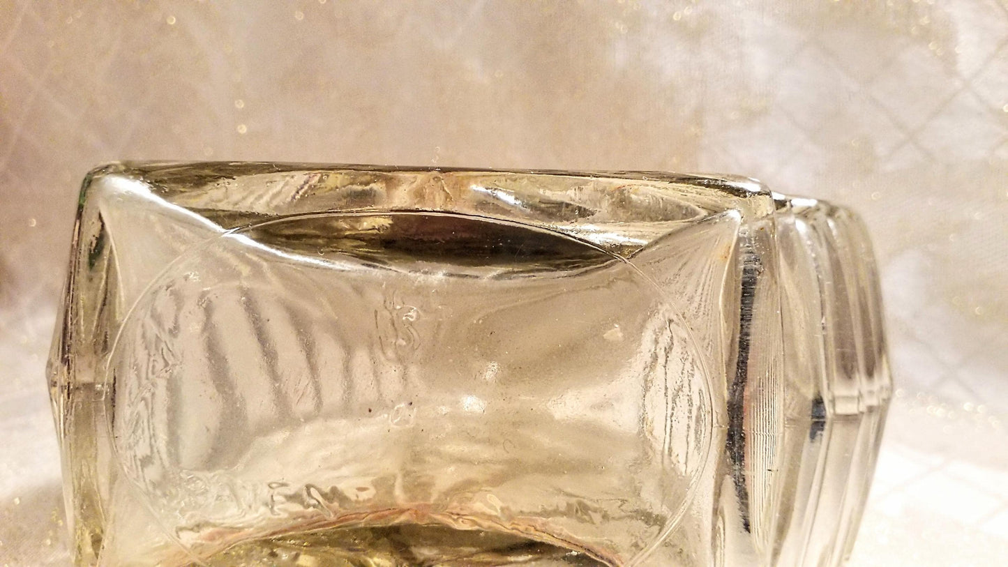 Vintage Mouquin Brandy Decanter MCM Floral Pressed Glass Made In Italy Always FREE Domestic SHIPPING