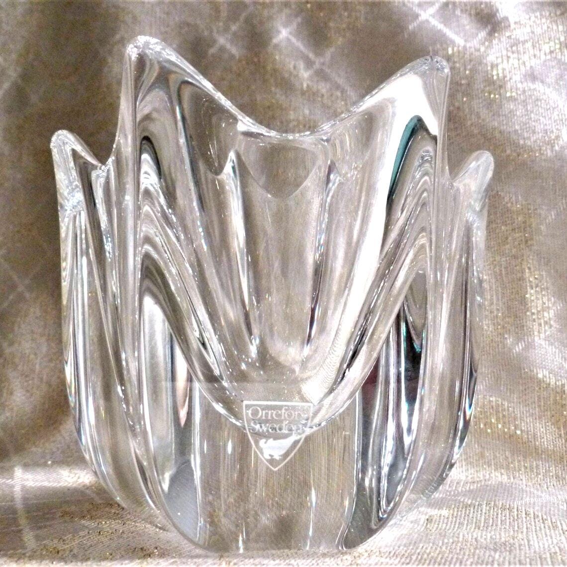 Orrefors Belle Crystal Tulip Bowl, Jan Johansson Design, NIB