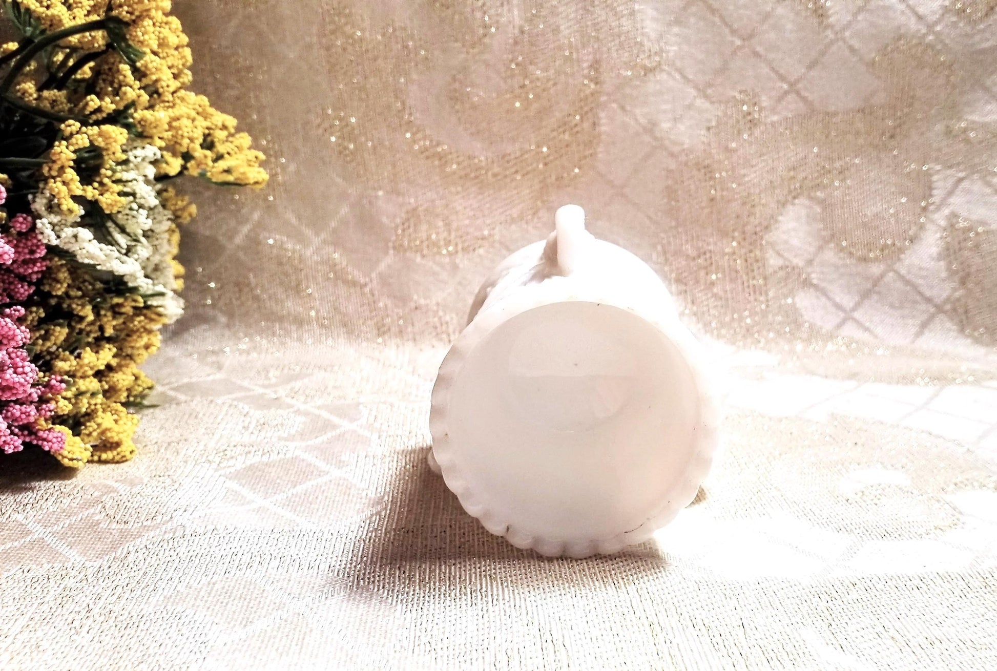 Vintage Swan Milk Glass Toothpick Holder 1940s Elegant Vase Always FREE Domestic SHIPPING