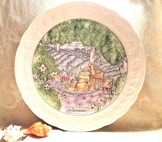 Gien France Cheese Plate, Les Saveurs French Country Design