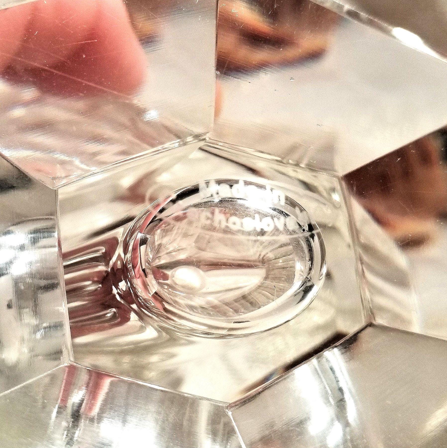 Vintage Crystal Perfume Bottle with Stopper, Czechoslovakia, Vanity Decor