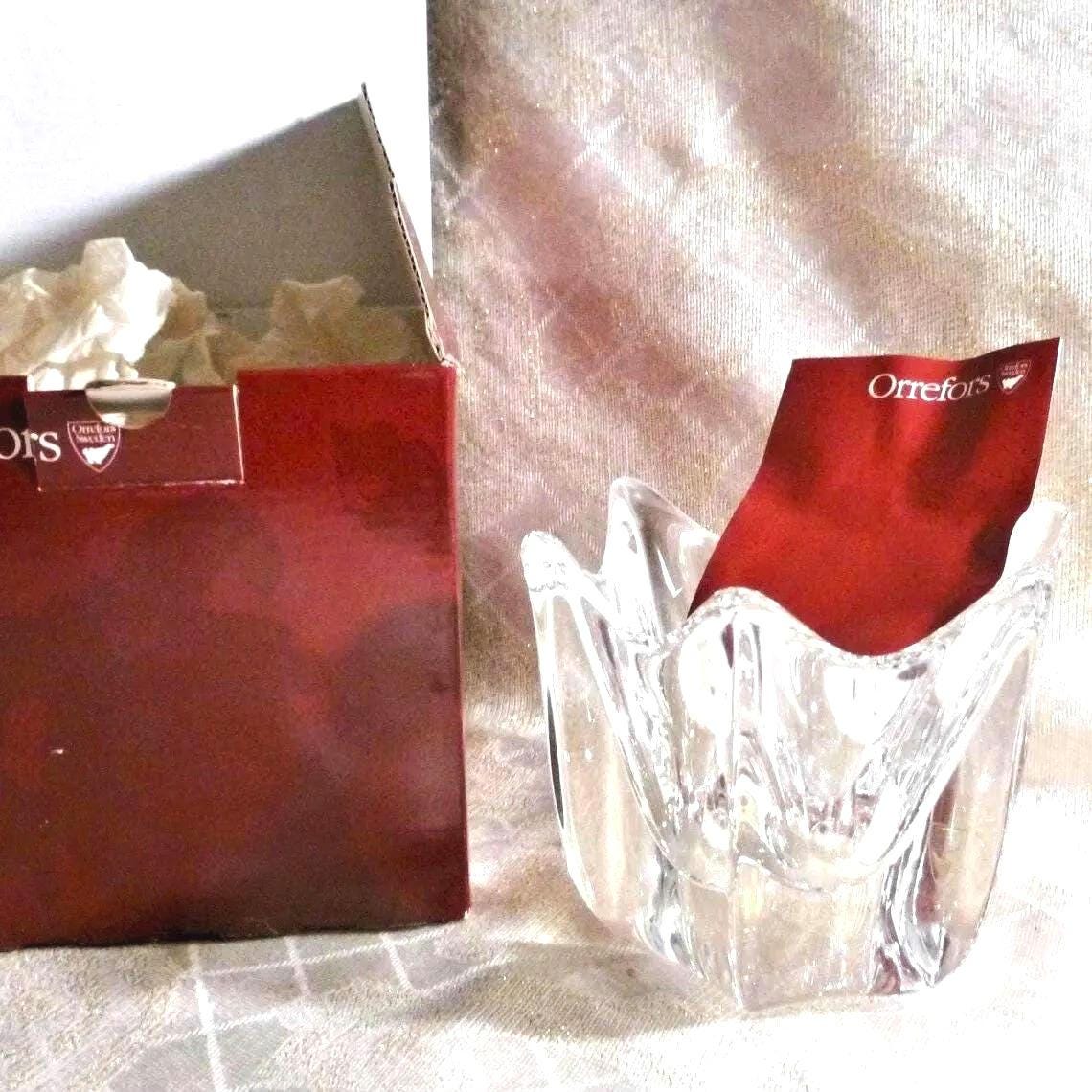 Orrefors Belle Crystal Tulip Bowl, Jan Johansson Design, NIB