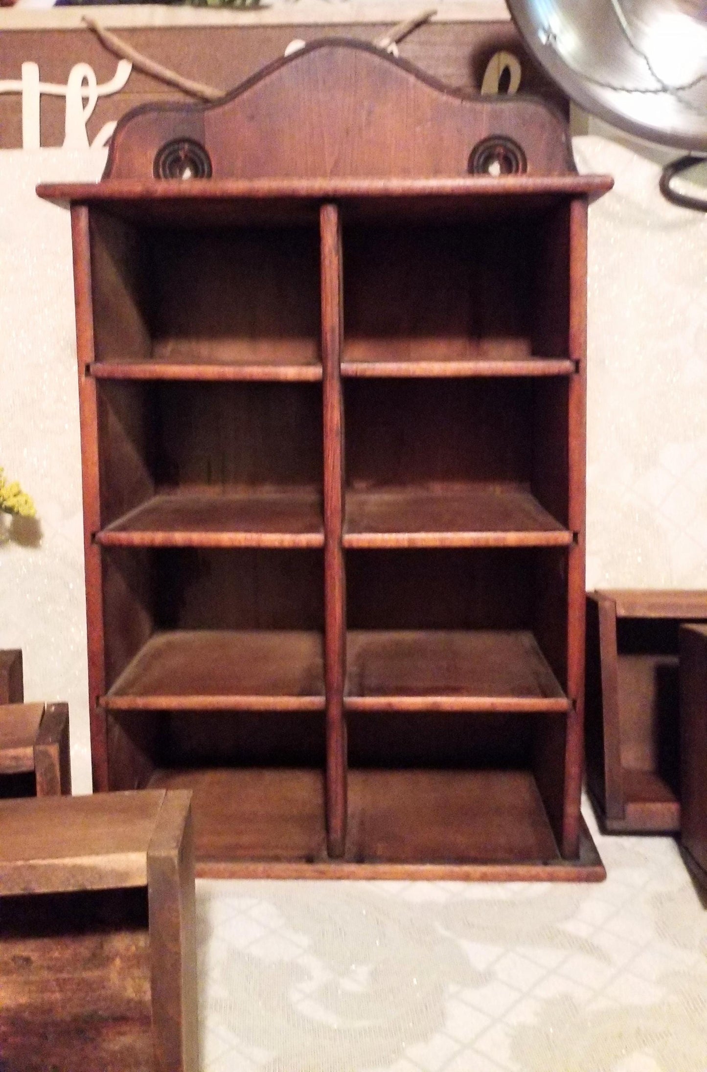 Antique Farmhouse Spice Chest, Eight-Drawer Wooden Cabinet, 1920s