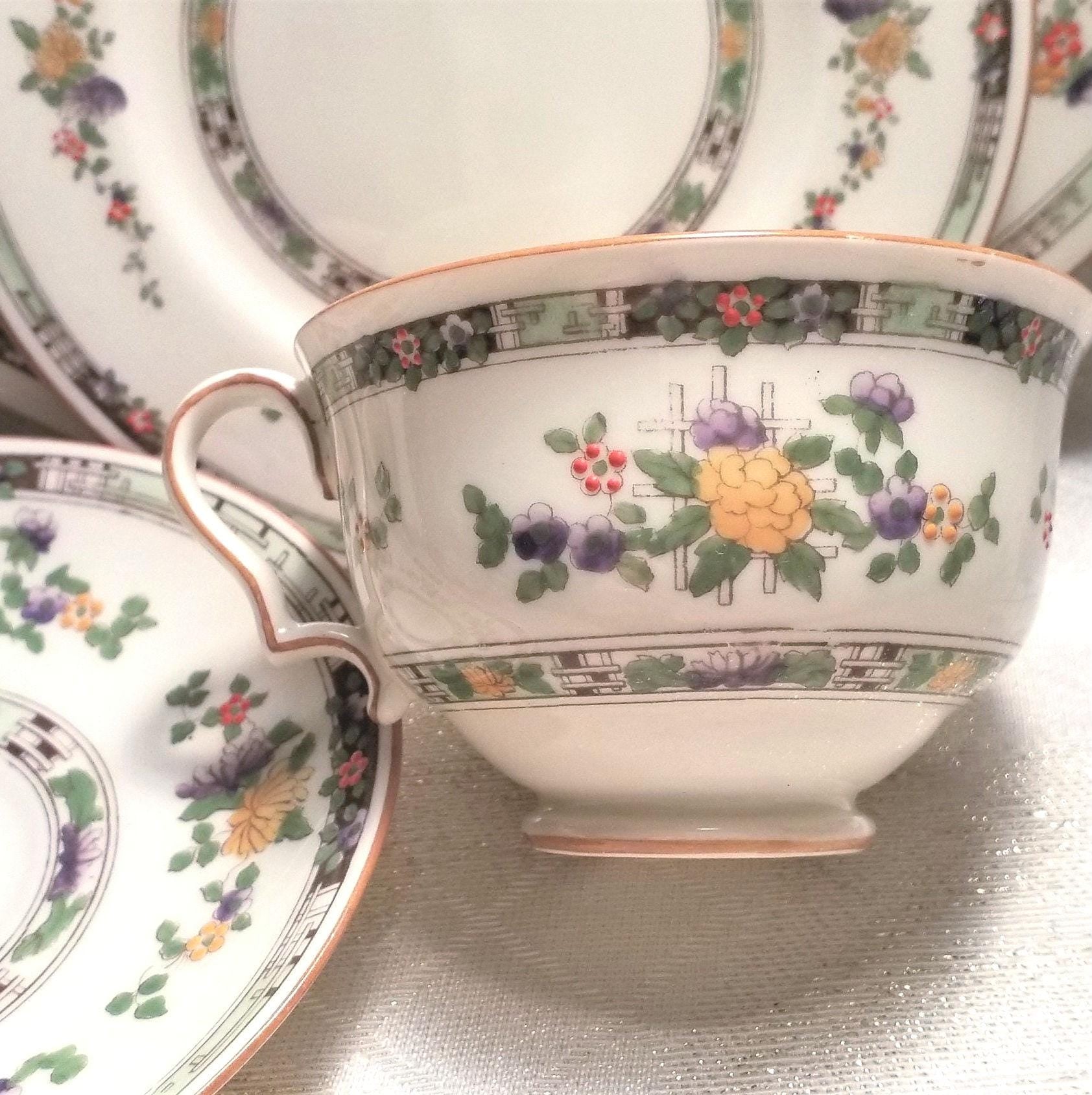 Royal Doulton Kenilworth China Set, Floral Moriage Design, Vintage 1926 (4-Piece)