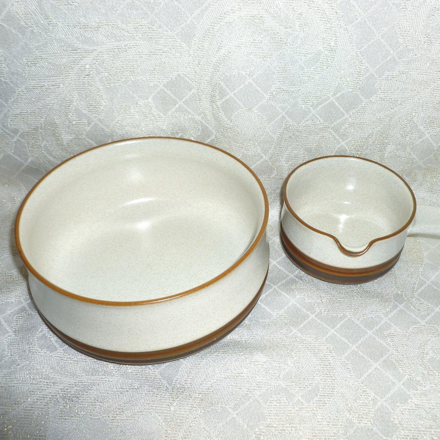Denby Ironstone Bowl Set, England - Salad Bowl & Sauce Pan