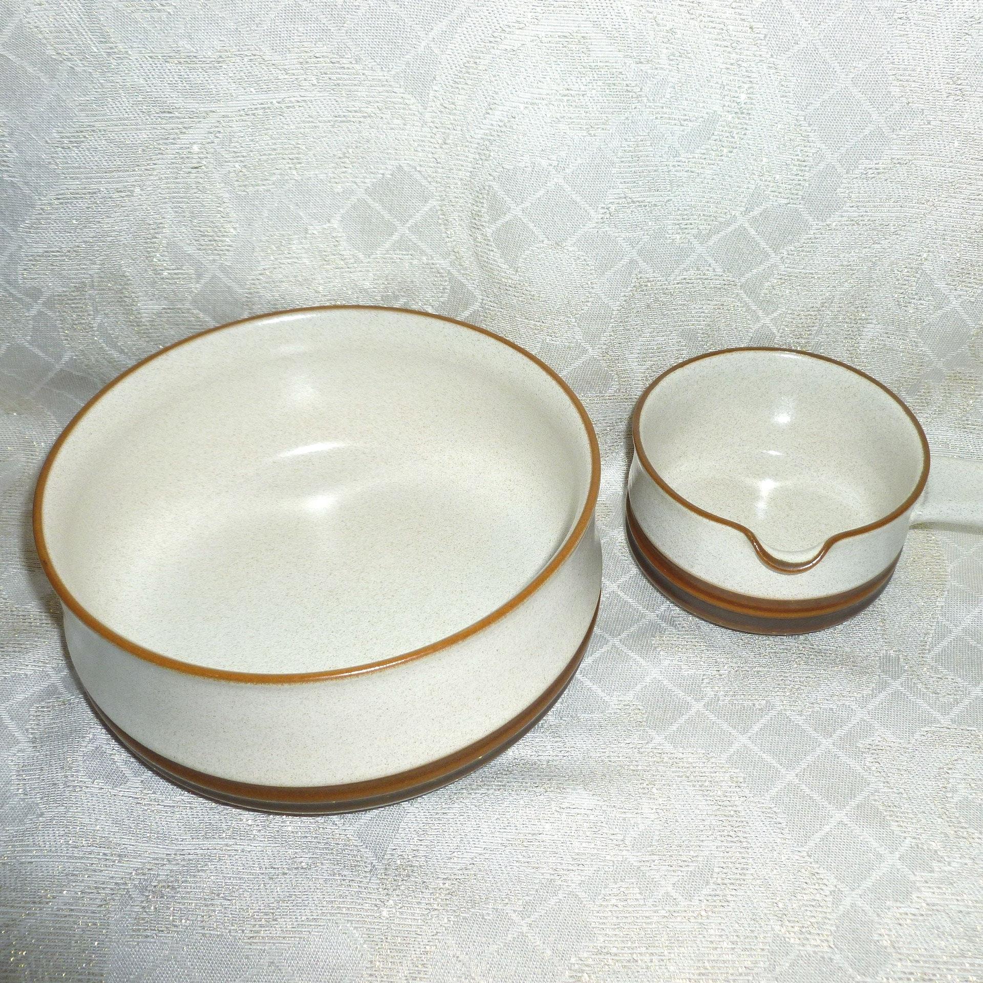 Denby Ironstone Bowl Set, England - Salad Bowl & Sauce Pan
