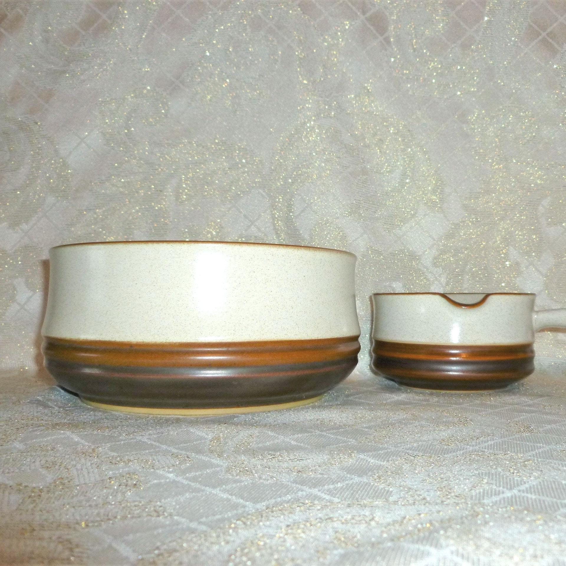 Denby Ironstone Bowl Set, England - Salad Bowl & Sauce Pan