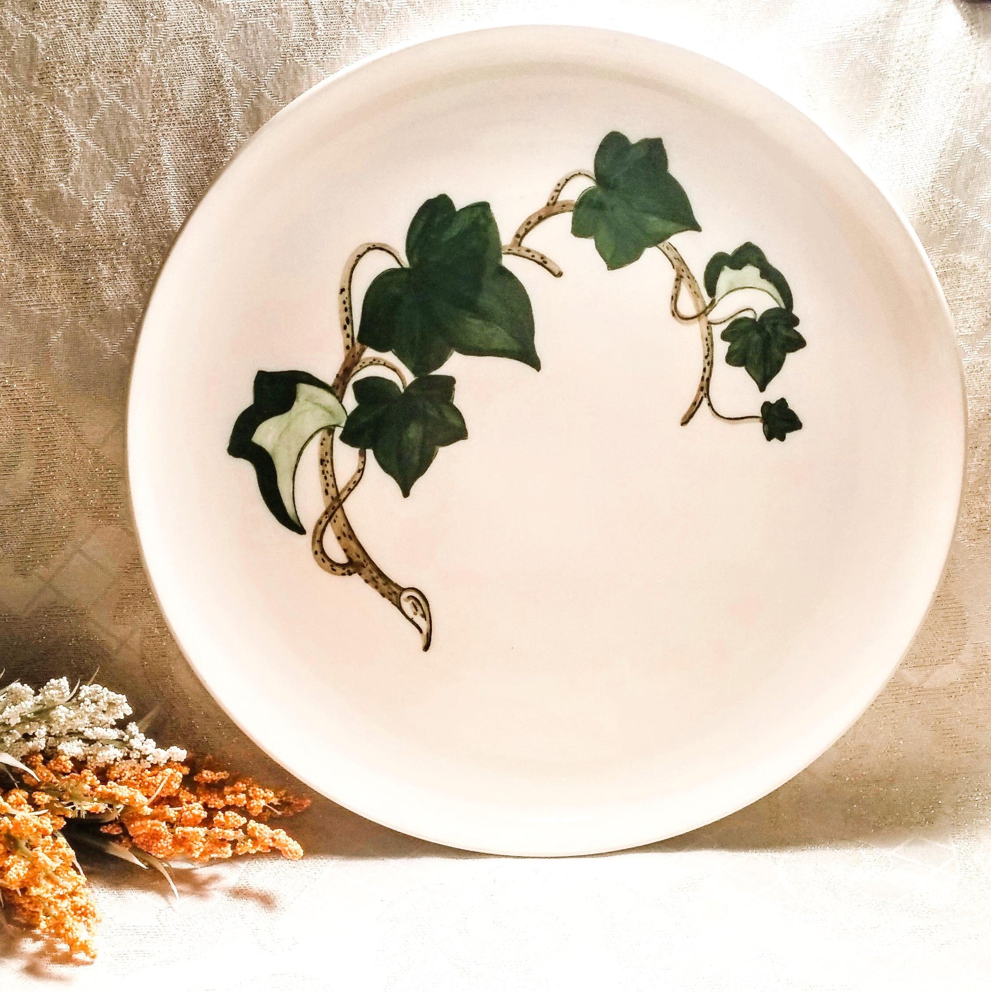 Vintage Metlox Poppy Trail Platter, California Ivy Chop Plate 13 Inch