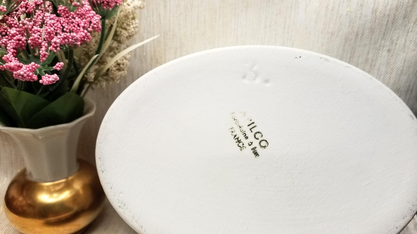 Vintage Apilco Porcelain Casserole Dish with Lid Pink Floral Vine Dish And Lid Made in France Always FREE Domestic SHIPPING