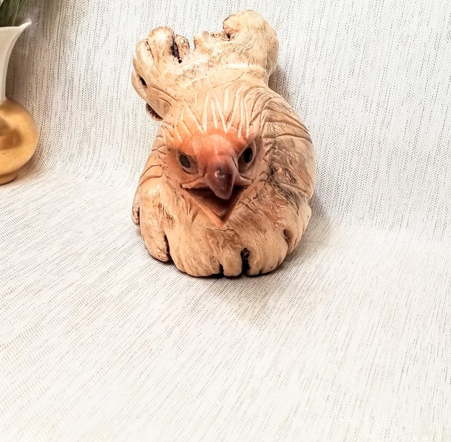 Burl Wood Eagle Carving with Double Knot Design Always FREE Domestic SHIPPING