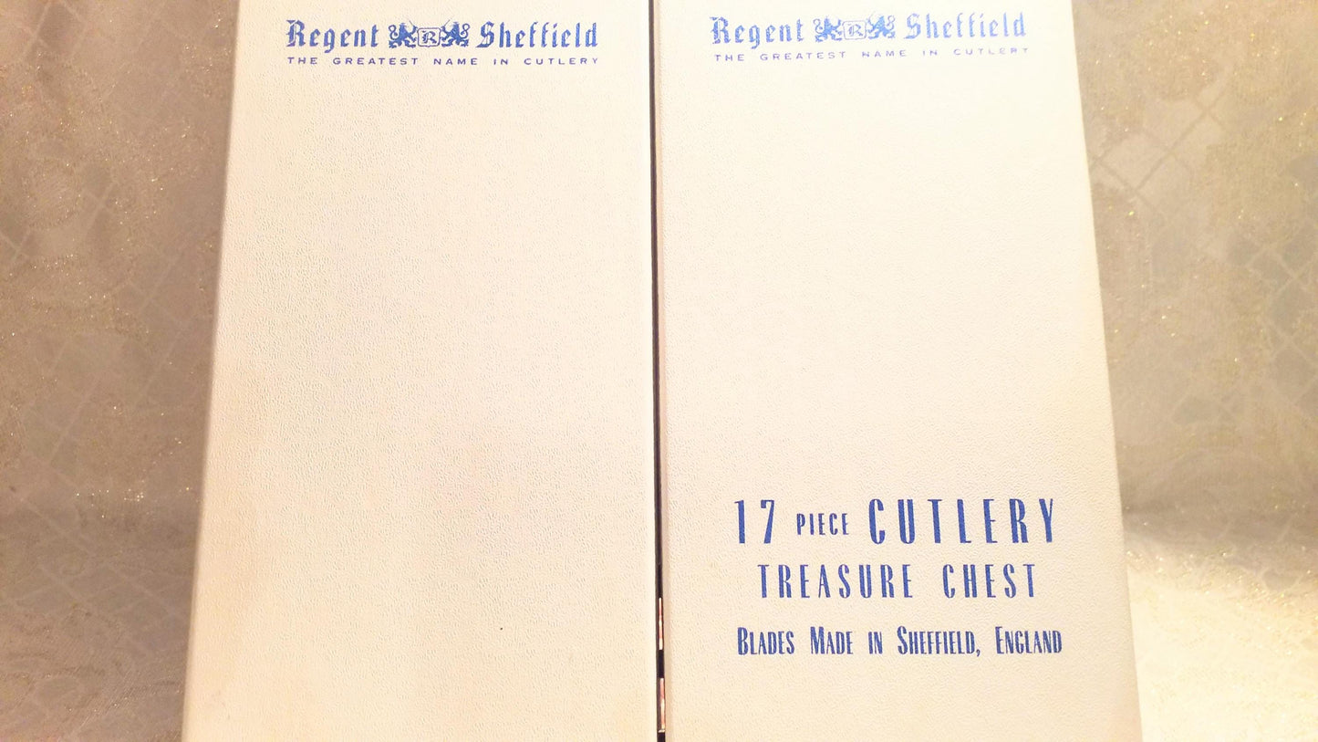 Vintage Regent Sheffield Cutlery Set Desert Flower Pattern England Blades Always FREE Domestic SHIPPING