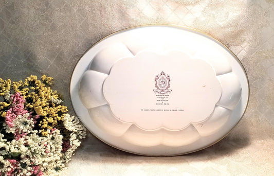 Daher Ware Metal Plate - Floral Decorated Display Decor