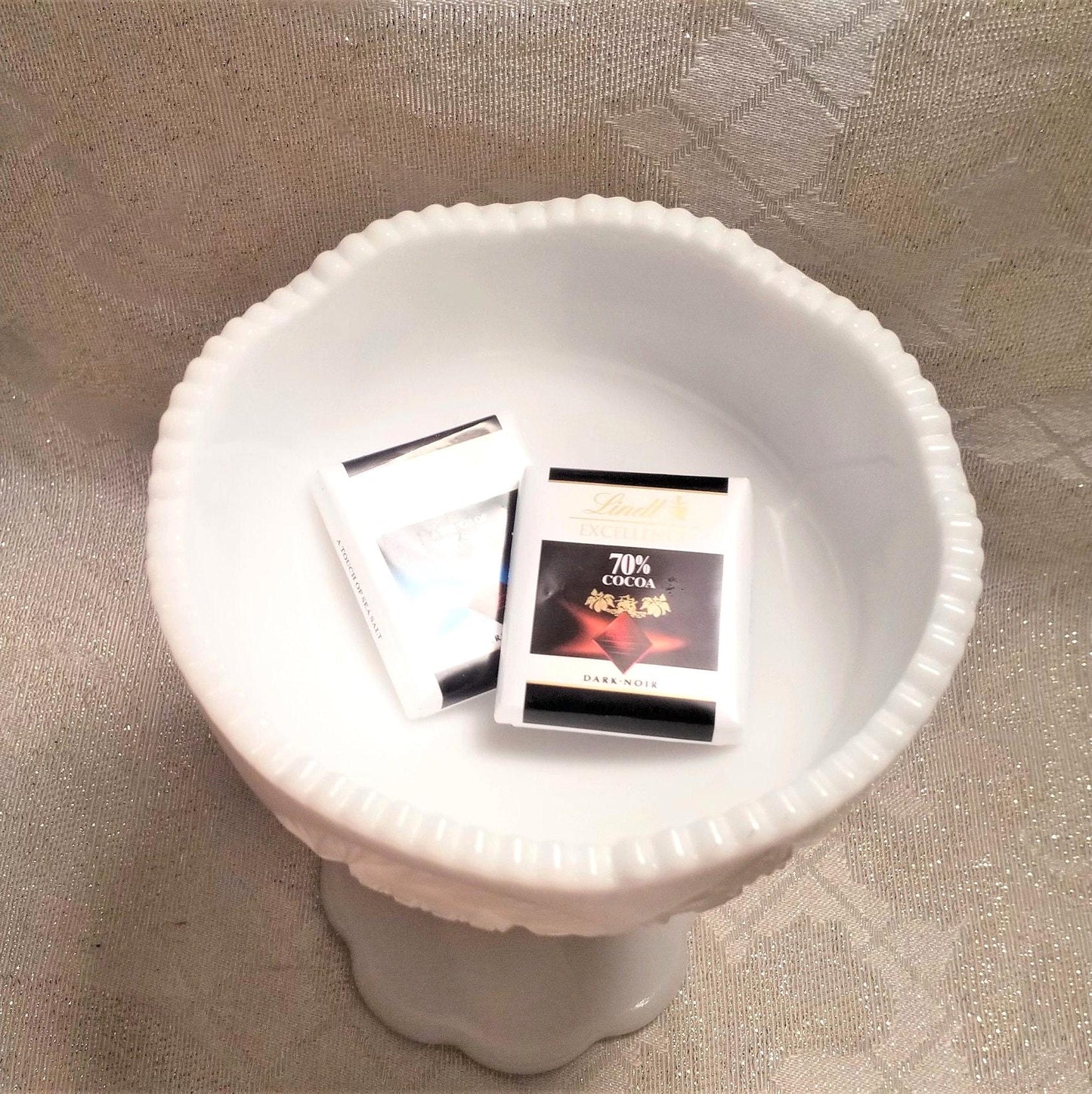 Vintage Milk Glass Compote: Cut Designs, Sawtooth Edge Always FREE Domestic SHIPPING