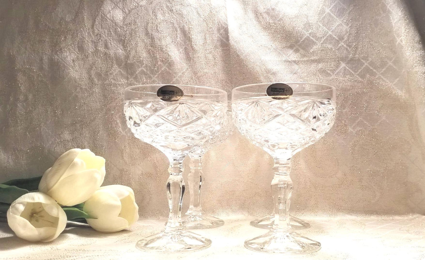 Sheffield Crystal Champagne/Gelato Glasses, Set of 4 - Wedding Glassware