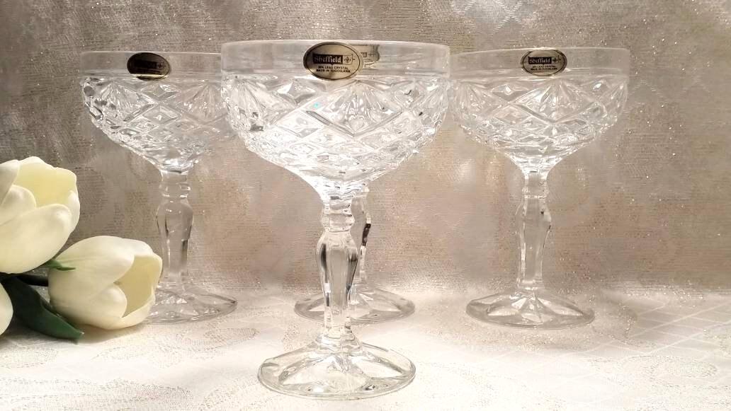 Sheffield Crystal Champagne/Gelato Glasses, Set of 4 - Wedding Glassware