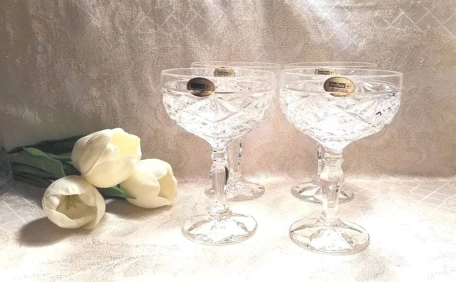 Sheffield Crystal Champagne/Gelato Glasses, Set of 4 - Wedding Glassware