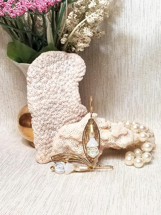 Filigree Earrings Czech Floral Crystal Goldplated French Wires And Always FREE Domestic SHIPPING